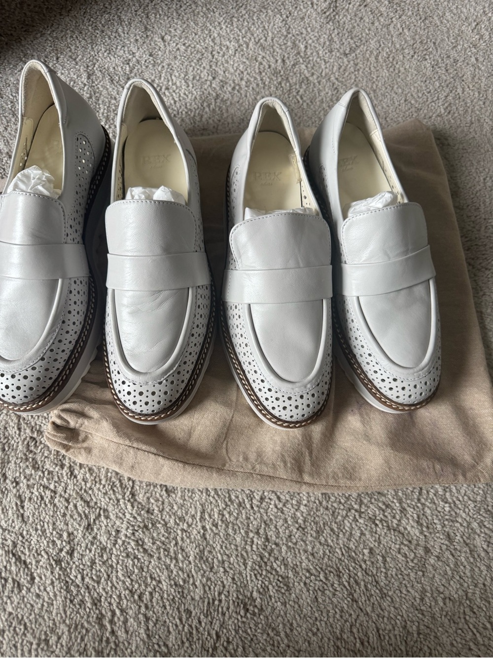 2 Classic White REX SPAIN Loafers for woman